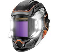 ANDELI Casco de soldadura automático con 4 luces LED, gran campo de visión panorámico de 9,5 x 9,1 cm, tecnología de color real, 4 sensores, carga tipo C, sombreado variable 4/5-9/9-13