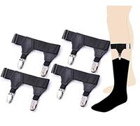 ANDERK 2 pares Ligas De Calcetines Sock Garters Liga EláStica Ajustable Suspender con Abrazaderas Antideslizantes para Hombresntes para Hombres