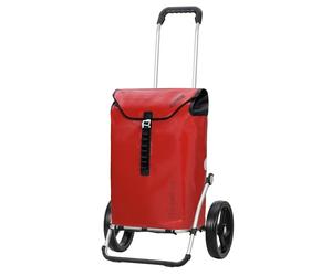 Andersen Carro de Compra Royal Aluminio Plegable con Rueda Ø 25 cm y 49 litros Bolsa Ortlieb Rojo