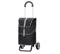 Andersen Carro de Compra Scala Plus Aluminio Plegable con Rueda Ø 15 cm y 36 litros Bolsa Mikkel con Bolsillo térmico Negro