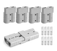 Anderson - Juego de 4 conectores de cable para conector Anderson, 50 A, 600 V, conector de conexión rápida para baterías para coche, autocaravana, caravana, motocicleta, incluye 8 terminales