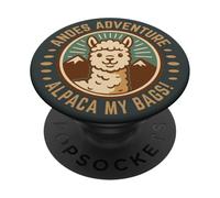 Andes Adventure Alpaca My Bags Retro Travel PopSockets PopGrip Adhesivo