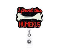 ANDGING Funny Labor and Delivery Badge Reel Holder NICU L&D Nurse Nursing Medical Acrylic I Found This Humerus Badge Carretes retráctiles para enfermeras lindo clip de insignia con purpurina RN CNA