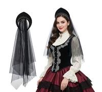 ANDHOM Sombrero de Ana Bolena con capucha Tudor a dos aguas, tocado isabelino renacentista para fiesta de cosplay, Halloween, carnaval, caballero, festival, accesorio de disfraz
