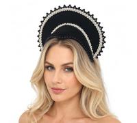 ANDHOM Tocado con capucha francesa Tudor estilo renacentista Ana Bolena para mujer, accesorio de disfraz medieval isabelino para cosplay, LARP y recreación histórica