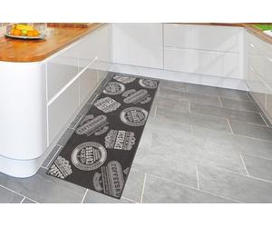 Andiamo 291166 Camino de Cocina Coffee Shop Puente Alfombra Pelo Corto Alfombra Oeko-Tex 100 Camino de Cocina, Poliamida, Antracita, 67 x 250 cm