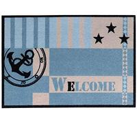 andiamo 700682 Felpudo Metropolitan 39 x 58 cm de Poliamida Lavable a máquina a 30 Grados a Mano, Colour Azul, 39x58cm