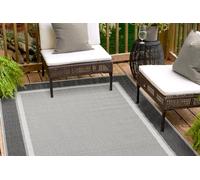 andiamo Alfombra de Exterior Resistente a la Intemperie, para terraza, Permeable al Agua, Tejido Plano, sin sustancias nocivas, para Exterior e Interior, Color Antracita, tamaño: 133 x 190 cm