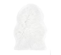 andiamo Alfombra de Piel sintética de imitación de Piel de Oveja Ovium, para salón, Dormitorio, Silla, Blanco, acrílico + poliéster, 55 x 80 cm