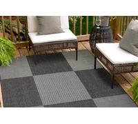 andiamo Alfombra Exterior Resistente a la Intemperie, para terraza, Permeable al Agua, Tejido Plano, sin sustancias nocivas, para Exterior e Interior, Color: Antracita, tamaño: 133 x 190 cm