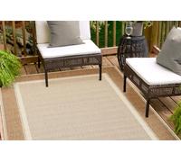 andiamo Arizona - Alfombra Impermeable para Interiores y Exteriores, también se Puede Utilizar como Alfombra de salón o Cocina, Cenefa Beige, 160 x 230 cm