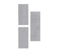andiamo Webteppich, Teppich für Wohnzimmer, Schlafzimmer, Flur, Essbereich Borde de la Cama de Color Gris Claro, 100% Polipropileno, Set 2X 67x140 cm / 1x 67x200 cm