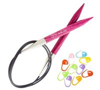 Andianas de punto circular KnitPro Dreamz 32 pulgadas 13 (80 cm 9.00 mm) con 10 marcadores de puntada coloridos