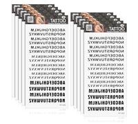 Andibro 10 hojas de tatuajes temporales personalizados, pegatinas autoadhesivas de letras falsas, pegatinas de tatuaje negras impermeables, tatuaje con nombre DIY para mujeres y hombres