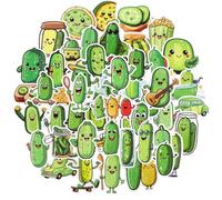 Andibro Paquete de 50 calcomanías de dibujos animados de Pickle Aesthetics, impermeables, divertidas calcomanías para botellas de agua para laptop, teléfono, diario, álbumes de recortes, cuaderno,