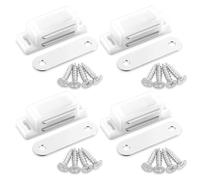 Andibro Pestillos magnéticos para gabinete, 4 unidades, cierre magnético blanco con tornillos, cierres magnéticos de acero inoxidable para armarios de cocina, cajones, armarios, persianas (blanco)