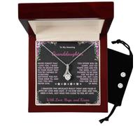 ANDIIS TREASURES To My Amazing Grand Daughter - Never Forget White Gold Finish/Caja de lujo, Gema, Circonita cúbica, Gema, Circonita cúbica