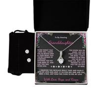 ANDIIS TREASURES To My Amazing Grand Daughter - Never Forget White Gold Finish/caja estándar, Gema, Circonita cúbica, Gema, Circonita cúbica