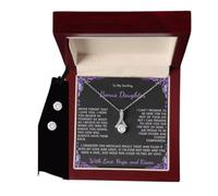 ANDIIS TREASURES To My Darling Bonus Daughter - Never Forget That White Gold Finish/Caja de lujo, Gema, Circonita cúbica, Gema, Circonita cúbica