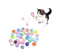 Andiker 30 bolas de gato suaves, pompones de gato de 3 cm, juguetes interactivos para gatos (multicolor)r a la persecución de peluche, juguetes interactivos para gatos (multicolor)
