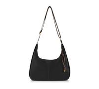 Andiker Bolso bandolera para mujer, bolso de gamuza de tamaño mediano, bolso cruzado para mujer con correa ajustable y cremallera, Negro , 36 x 24 x 10 cm