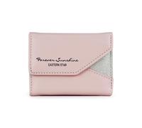 Andiker Cartera pequeña de tres pliegues para mujer, con 1 compartimento para dinero en efectivo y 6 ranuras para tarjetas, monedero ligero para un fácil acceso, Rosado, Moderno