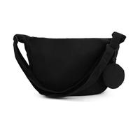 Andiker Crossbody Bag Damen Canvas Umhängetasche Damen mit 1 abnehmbaren Kleinen Tasche Verstellbaren Riemen, Trendy Solid Color Tasche Damen für die Arbeit Shopping Travel Daily, Negro , 12.2*8.66