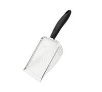 Andiker Cuchara de arena para gatos, 11 x 3.94 pulgadas, pala de arena de metal de malla fina para arena de gato de arcilla de bentonita, 3.8 mm de espacio para colgar reptiles, pala de arena para