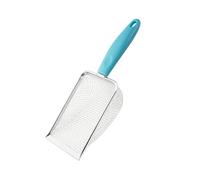 Andiker Cuchara de arena para gatos, 11 x 3.94 pulgadas, pala de arena de metal de malla fina para arena de gato de arcilla de bentonita, 3.8 mm de espacio para colgar, pala de arena para reptiles y