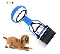 Andiker Cuchara de excrementos para mascotas, cuchara portátil de residuos de mascotas, cuchara de excrementos de perro, cuchara de abrazadera de mandíbula de residuos de mascotas (azul)