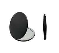 Andiker Espejo Compacto con 1 Pinzas, Lupa Plegable para Viajar, Elegante Espejo pequeño Negro de 3,15 Pulgadas, para Maquillaje, Cara, pestañas, Bolsillo Femenino/Masculino(círculo)