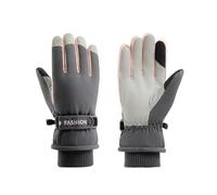 Andiker Guantes de esquí de invierno para mujer, guantes de invierno cálidos, impermeables con pantalla táctil, antideslizantes, para snowboard, para esquiar, correr y andar en bicicleta (Gris, talla
