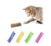 Andiker Juguete interactivo para gatos domésticos, juguete de plumas de 3,34 pulgadas, 4 colores, 12 juegos de trabillas, ligero, duradero, de alta elasticidad, plumas en espiral para gatos (12