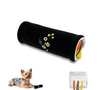 Andiker Juguete masticable para perros, juguete de peluche con forma de sushi con papel arrugado y tiras de tela coloridas, juguetes interactivos enrollables y plegables con canal oculto para perros