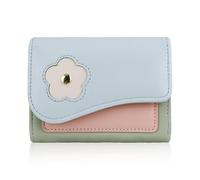 Andiker Monedero para mujer, trifold de piel suave para mujer, con diseño floral, cartera pequeña para mujer con 6 compartimentos para tarjetas, 1 compartimento para efectivo y 1 ventana de