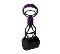 Andiker Pooper Scooper - Pala de basura portátil para mascotas, pala para excrementos de perros, abrazadera de residuos de mascotas, resorte elástico alto (morado)