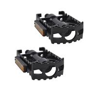 ANDINUS Pedales de Aluminio para Bicicleta MTB, BMX, Urbana, Montaña, City con Reflectores Desmontables y Eje de Acero, Rosca 9/16", Ligeros y Resistentes, Color Negro (Par)
