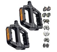 ANDINUS Pedales de Aluminio para Bicicleta MTB, BMX, Urbana, Montaña, City con Reflectores Desmontables y Eje de Acero, Rosca 9/16", Ligeros y Resistentes (Freestyle)