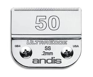 Andis 64185 Cuchilla cortapelos para perros UltraEdge de acero con infusión de carbono, tamaño 50SS, longitud de corte de 1/125 pulgadas