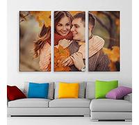 andisi Impresiones en lienzo personalizadas con tus fotos, 3 paneles, arte de pared personalizado de 3 piezas, lienzo para sala de estar, boda, bebé, mascota, familia, decoración navideña del hogar