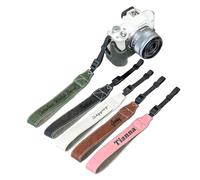 Andisijq Correa de muñeca personalizada para cámara, correa de muñeca de cuero con nombre personalizado, regalo para amantes de la fotografía, día de San Valentín, regalo de cumpleaños, accesorios