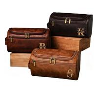 Andisijq Neceser de cuero personalizado para hombre, regalos para padrinos de boda, kit de regalo con nombre grabado, bolsa de aseo de viaje de cuero para colgar, regalo para él, hombres, papá, marido