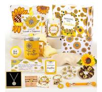 Andlane Regalos de girasol para mujer, juego de cestas de regalo único, regalos de cumpleaños para mujeres, mejor amiga o hermana, paquete de cuidado de caja de sol, recuperate pronto, pensando en ti