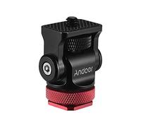 Andoer 180 ° Rótula Adaptador de Montaje de Zapata de Flash Caliente Tornillo de 1/4 Pulgada con Llave para cámara DSLR Micrófono LED (Rojo)