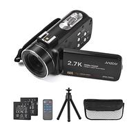 Andoer 2.7K Cámara de vídeo digital Videocámara grabadora DV 48MP zoom digital 16X pantalla táctil IPS 3.0 pulgadas admite detección facial belleza cara antitemblor