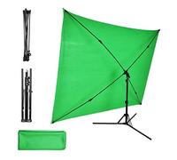 Andoer 2 x 1,5 m Green Screen Fondo Fotográfico verde con trípode ajustable en forma de cruz para fotografía, vídeo y televisión