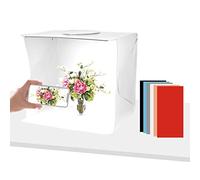 Andoer 40 cm 10W Mini Caja de luz de fotografía Plegable portátil 5500K con 6 Fondos de Color Clip de teléfono Trípode de Escritorio Fuente de alimentación USB para fotografía de Joyas de Productos