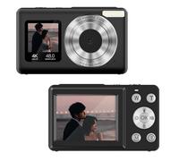 Andoer 4K Digital Camera, 48MP Dual Screen Video Camera with 18X Zoom Auto Focus, for Kids Teens Students Travel (Negro)