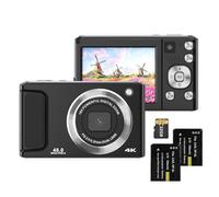 Andoer 4K HD Cámara Digital Cámara Compacta 48MP Doble Lente Pantalla IPS Enfoque Automático Zoom Regalo de Cumpleaños Festival para Niños Estudiantes Adolescentes