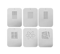 Andoer 6 piezas/set tarjetas gráficas gobos placas de metal con patrones huecos para snoot óptico cónico enfoque condensador arte efectos especiales haz de luz moldeado fotografía accesorios de